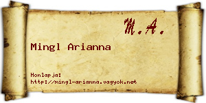 Mingl Arianna névjegykártya